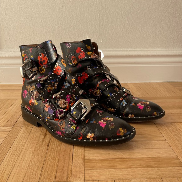 Givenchy Floral Ankle Buckle Boot Size 38.5 - Picture 3 of 11